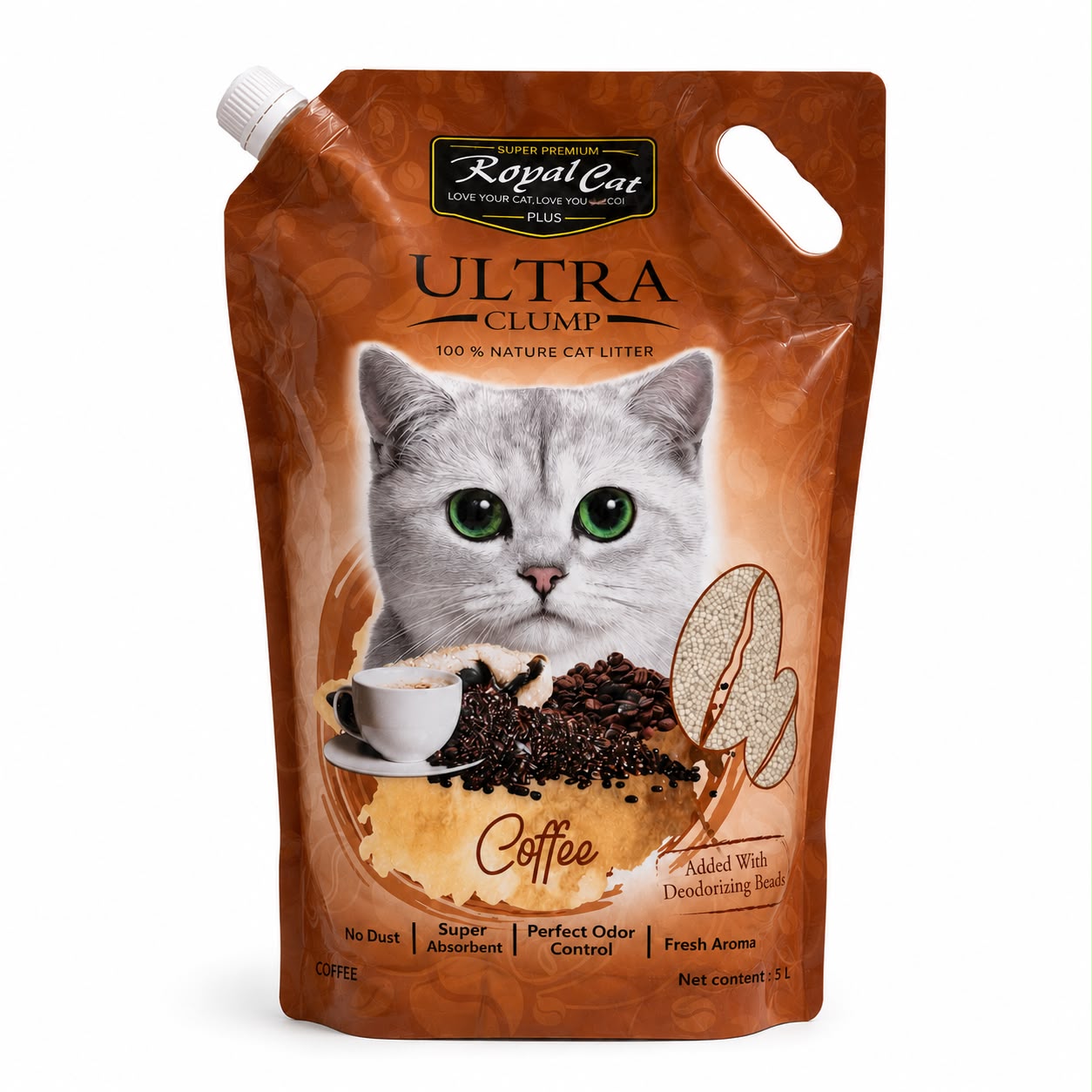 Royal Cat Plus Ultra Clump Coffee Scented Cat Litter – 5L