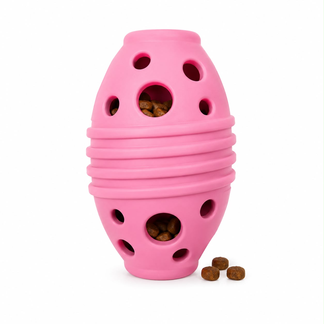 Treat Dispensing Rugby Rubber Dog Toy – Interactive Chew & Dental Cleaning Toy