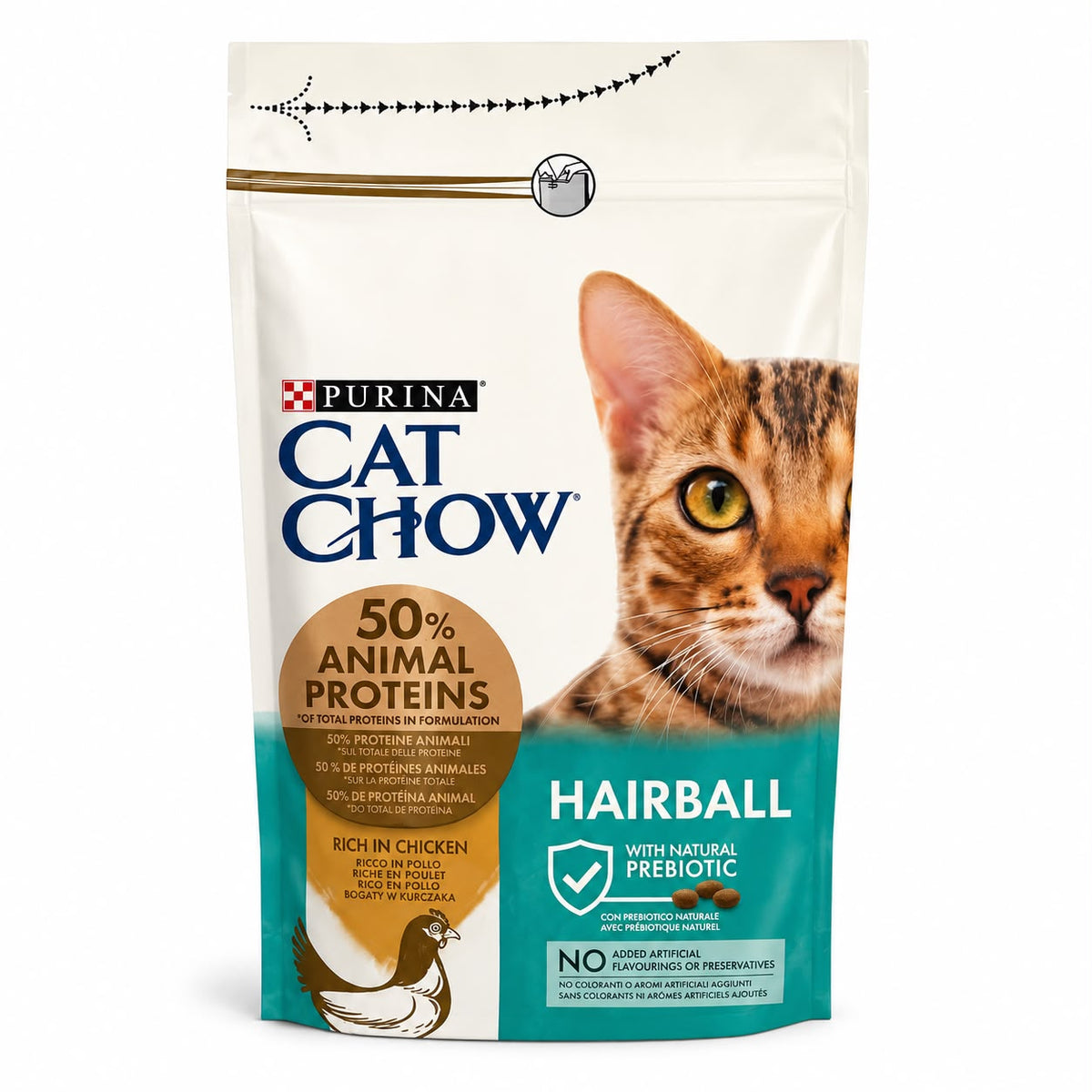 Purina Cat Chow Hairball Dry Cat Food Rich in Chicken – 50% Animal Proteins