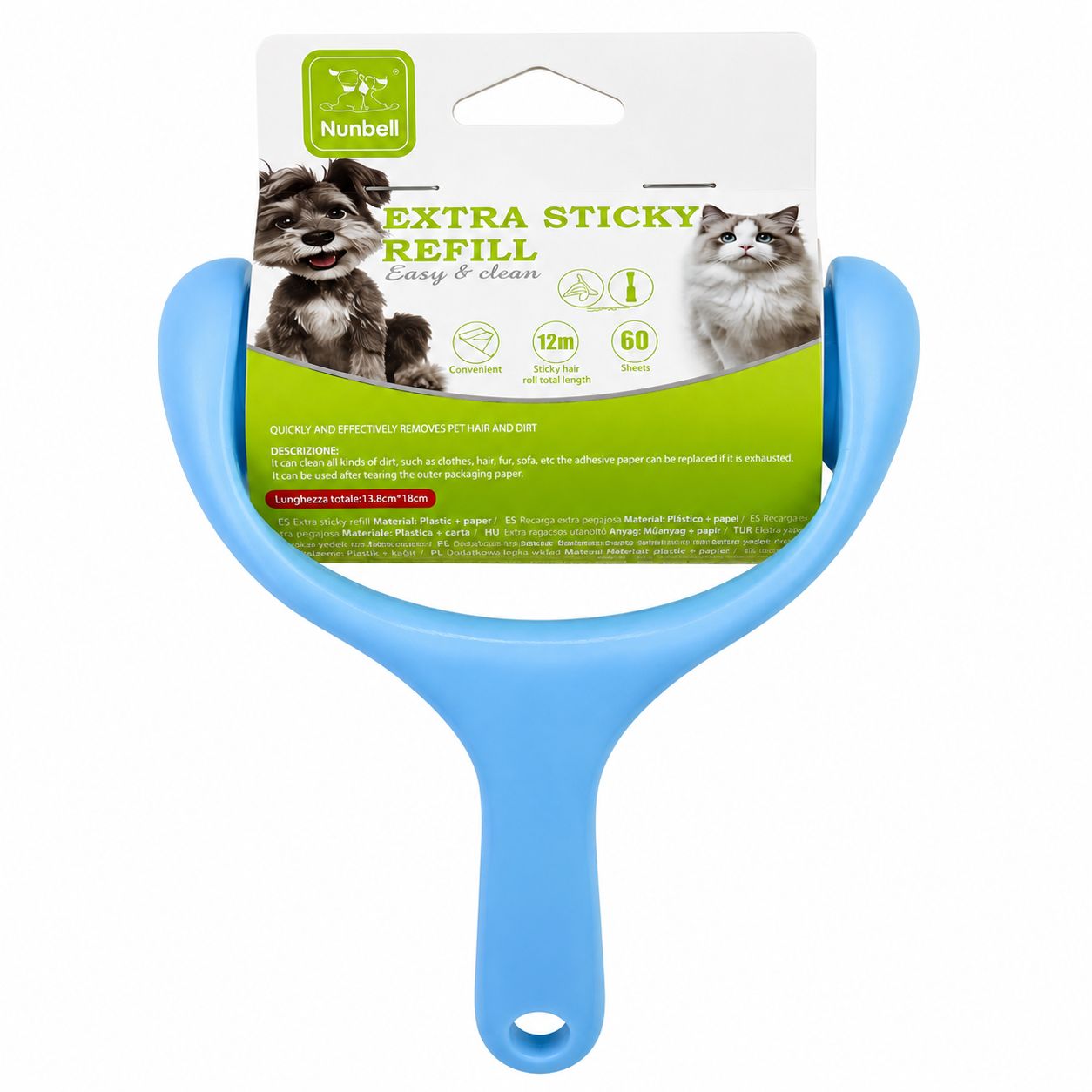 Nunbell Extra Sticky Pet Hair Roller Refill – 12m / 60 Sheets