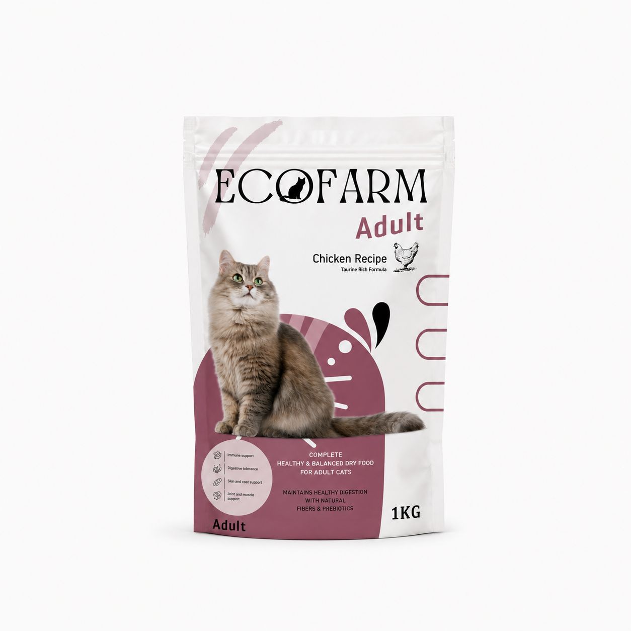 EcoFarm Adult Cat Chicken Recipe Dry Food – 1 KG