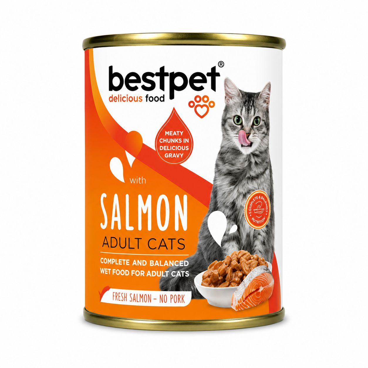 BestPet Salmon Chunks in Gravy for Adult Cats 400g