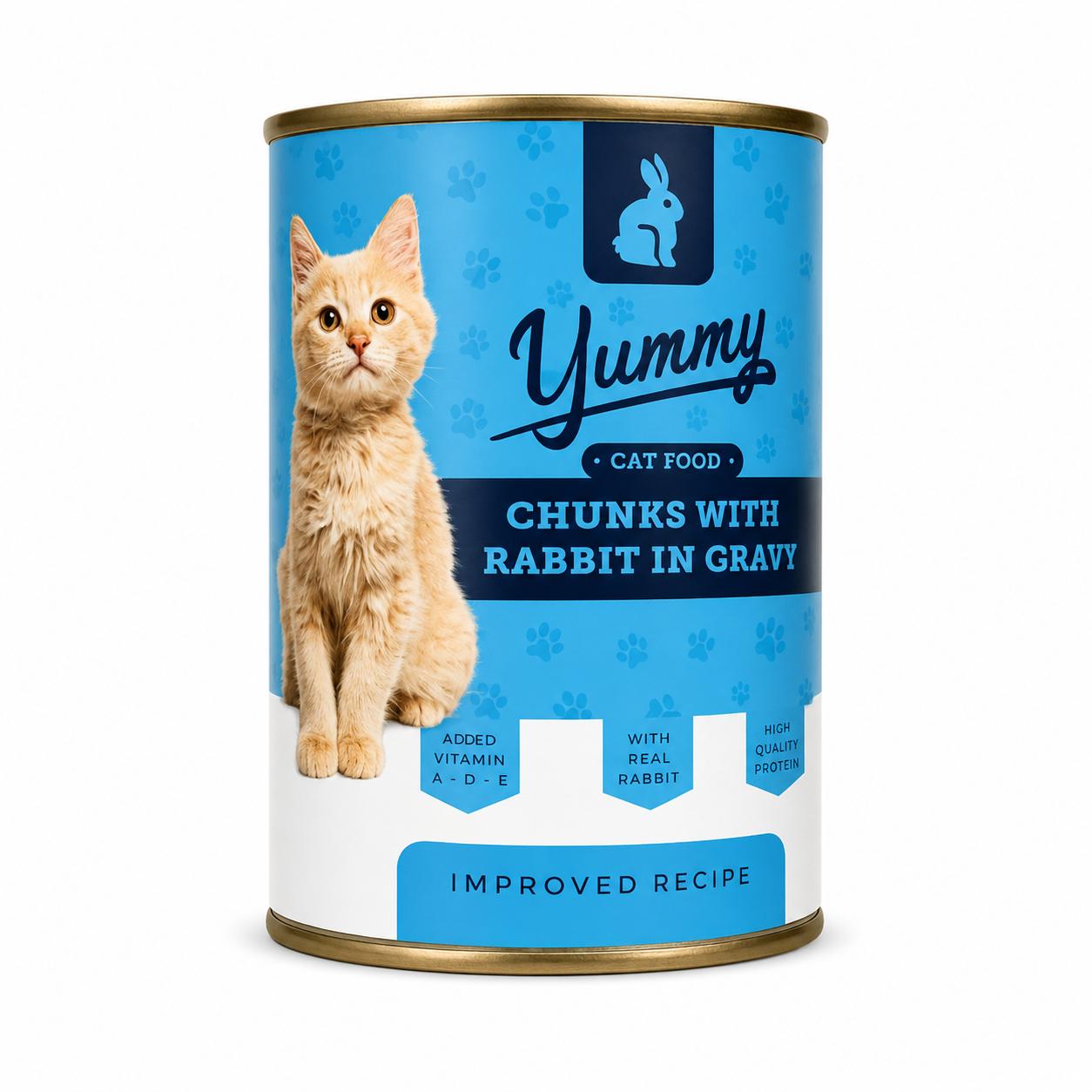 Yummy Rabbit Chunks in Gravy Wet Cat Food 400g