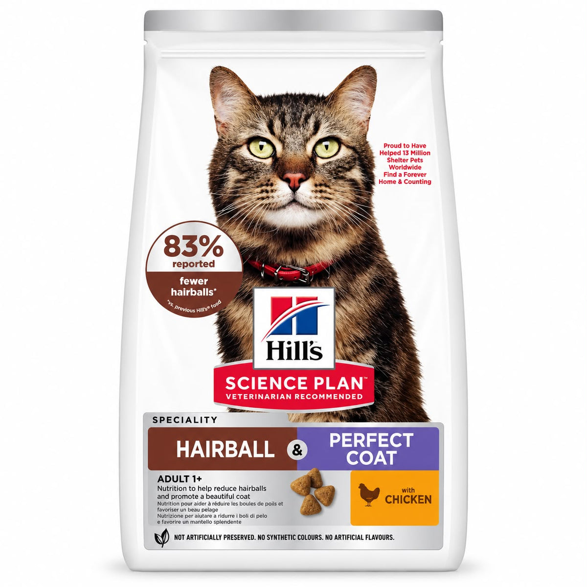 Hill’s Science Plan Hairball & Perfect Coat Adult Cat Food with Chicken – 1.5kg
