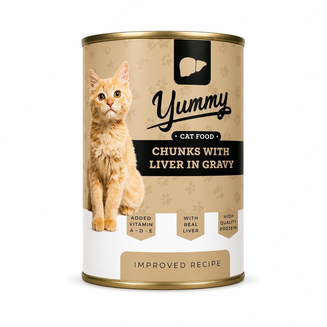 Yummy Liver Chunks in Gravy Wet Cat Food 400g