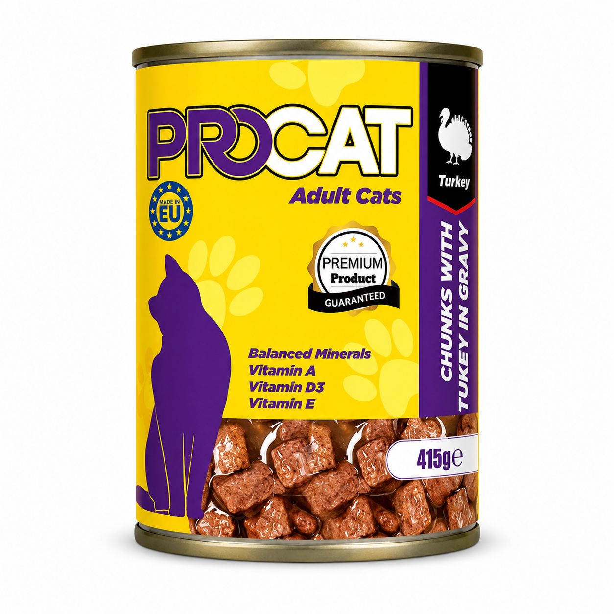 Procat Adult Cat Wet Food – Turkey in Gravy 415g