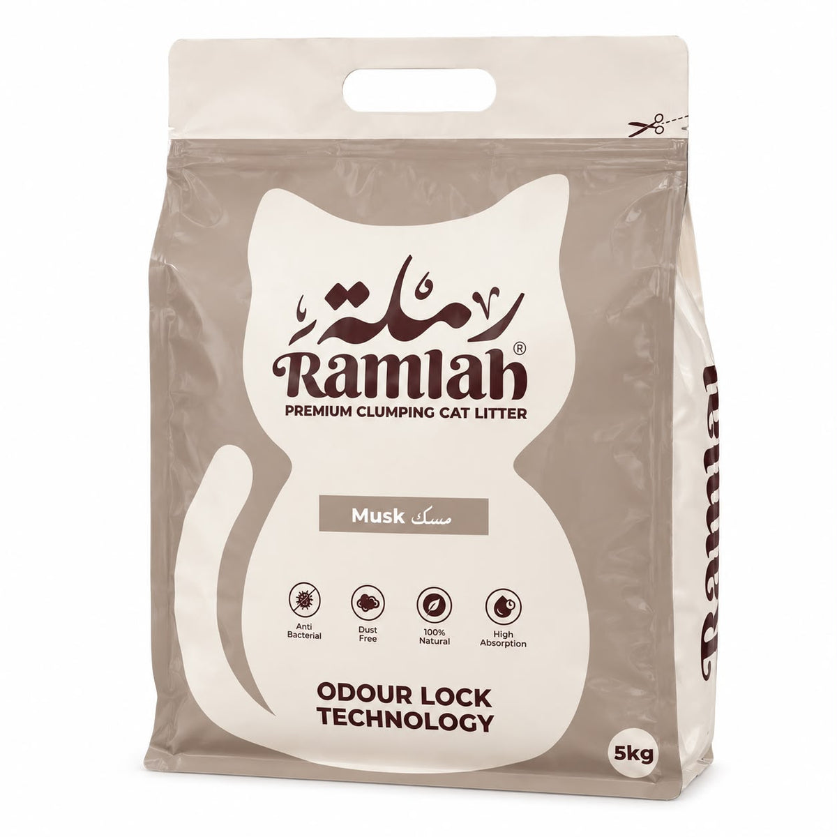 Ramlah Premium Clumping Cat Litter – Musk, 5kg