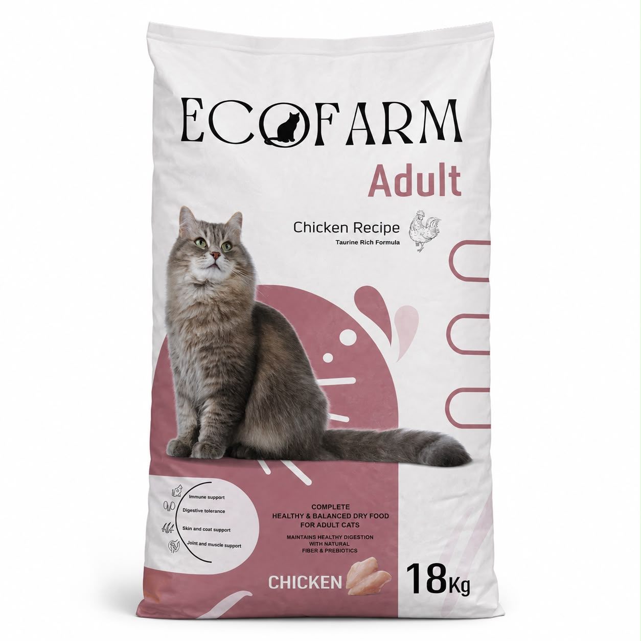 Ecofarm Adult Cat Dry Food – Chicken Recipe – 18kg