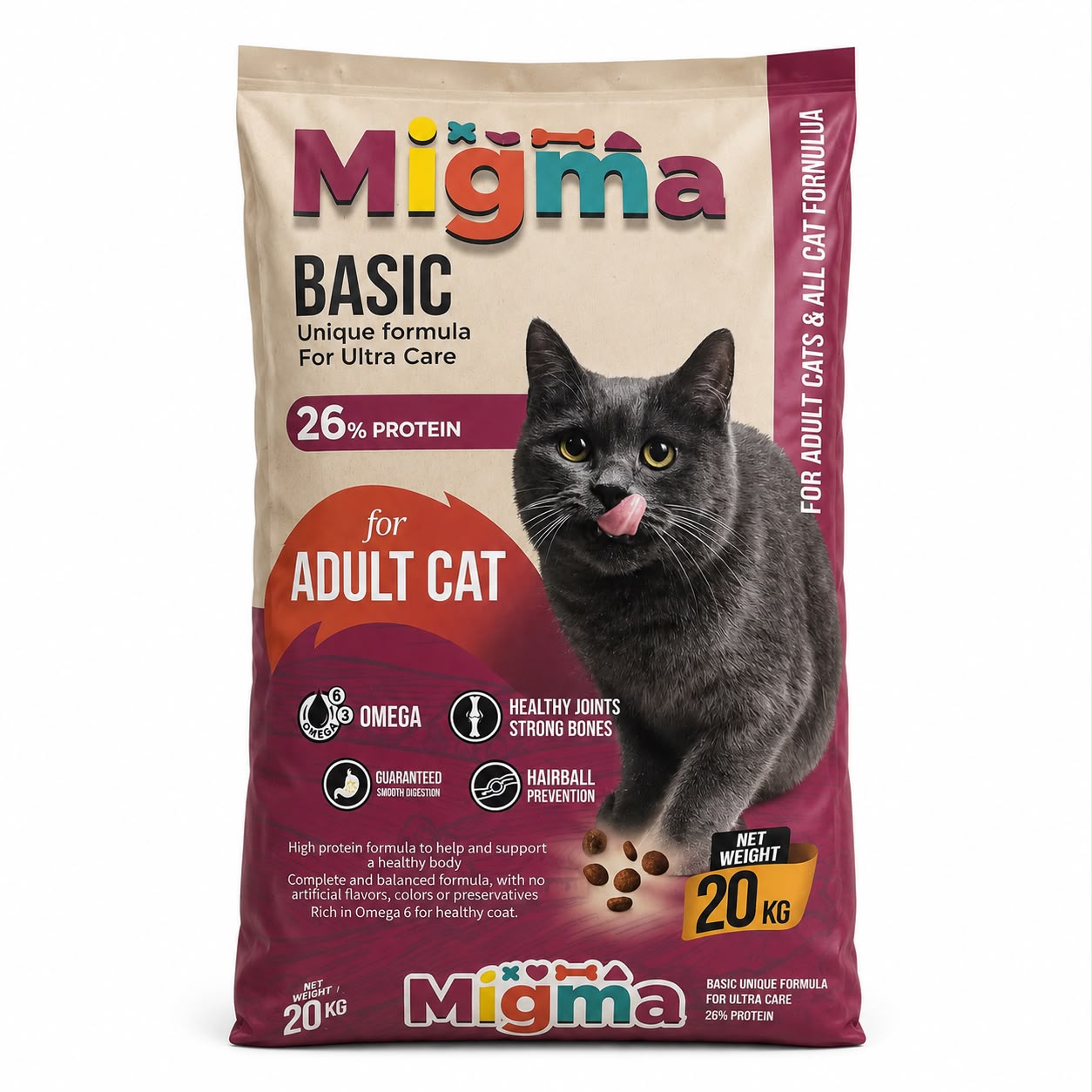 Migma Basic Adult Cat Dry Food – Ultra Care Formula – 20kg