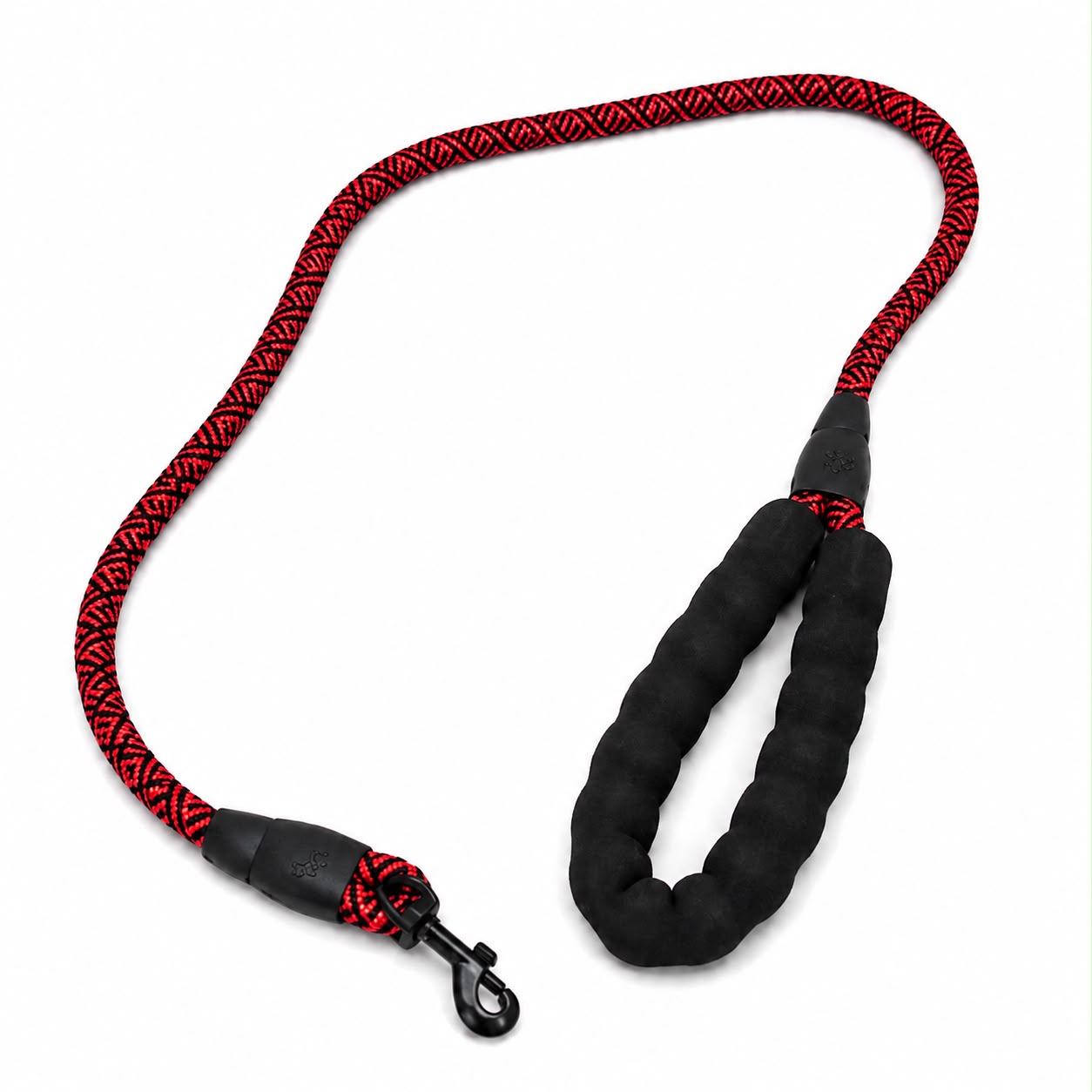 Red & Black Braided Dog Leash – 120 cm