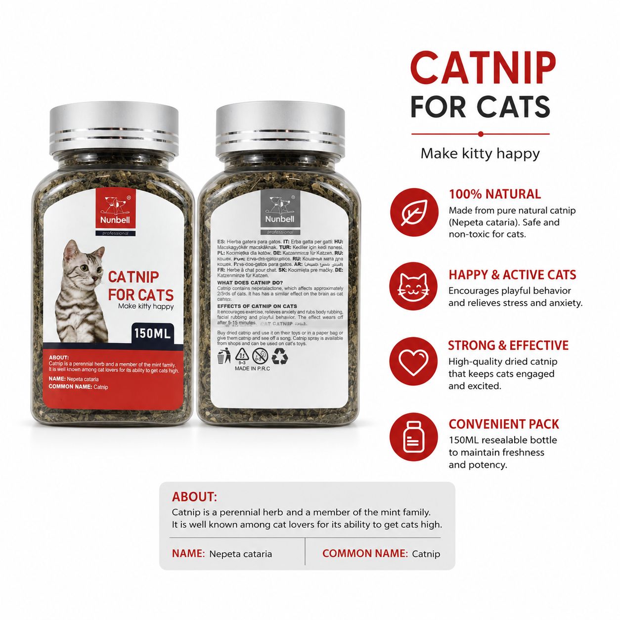 Nunbell Catnip for Cats – 150ml