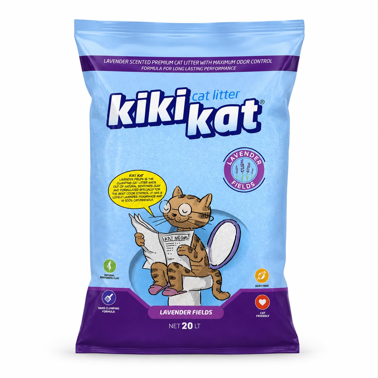Kiki Kat Lavender Fields Clumping Cat Litter – 20L
