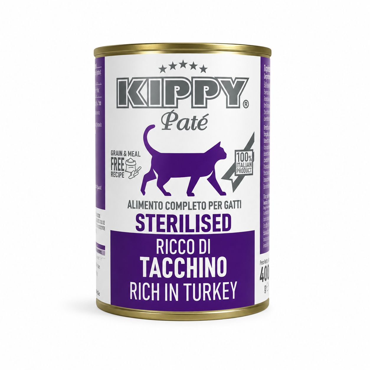 Kippy Paté Rich in Turkey Wet Cat Food for Sterilized Cats – 400g