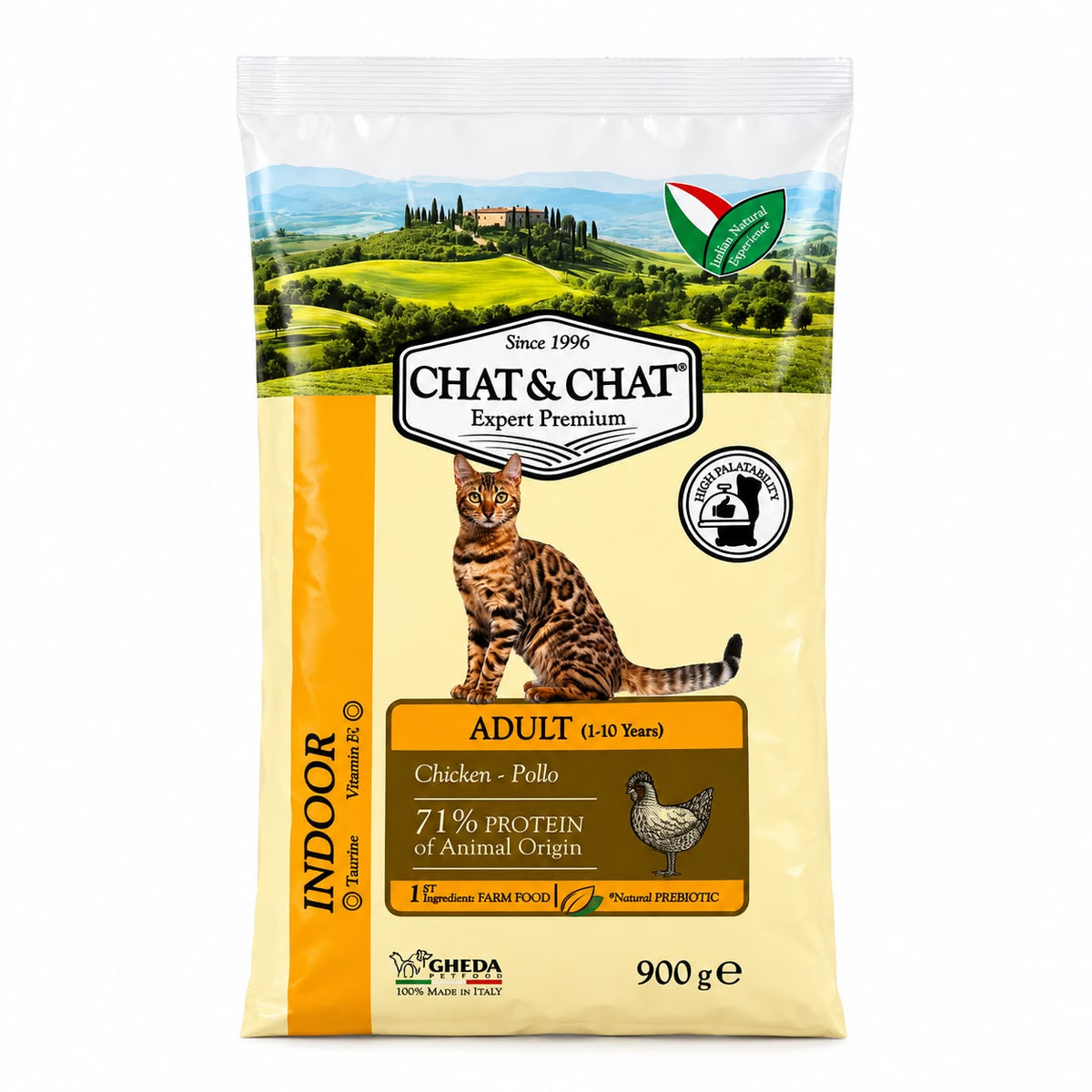 Chat & Chat Expert Premium Adult Indoor Cat Food with Chicken – 900g