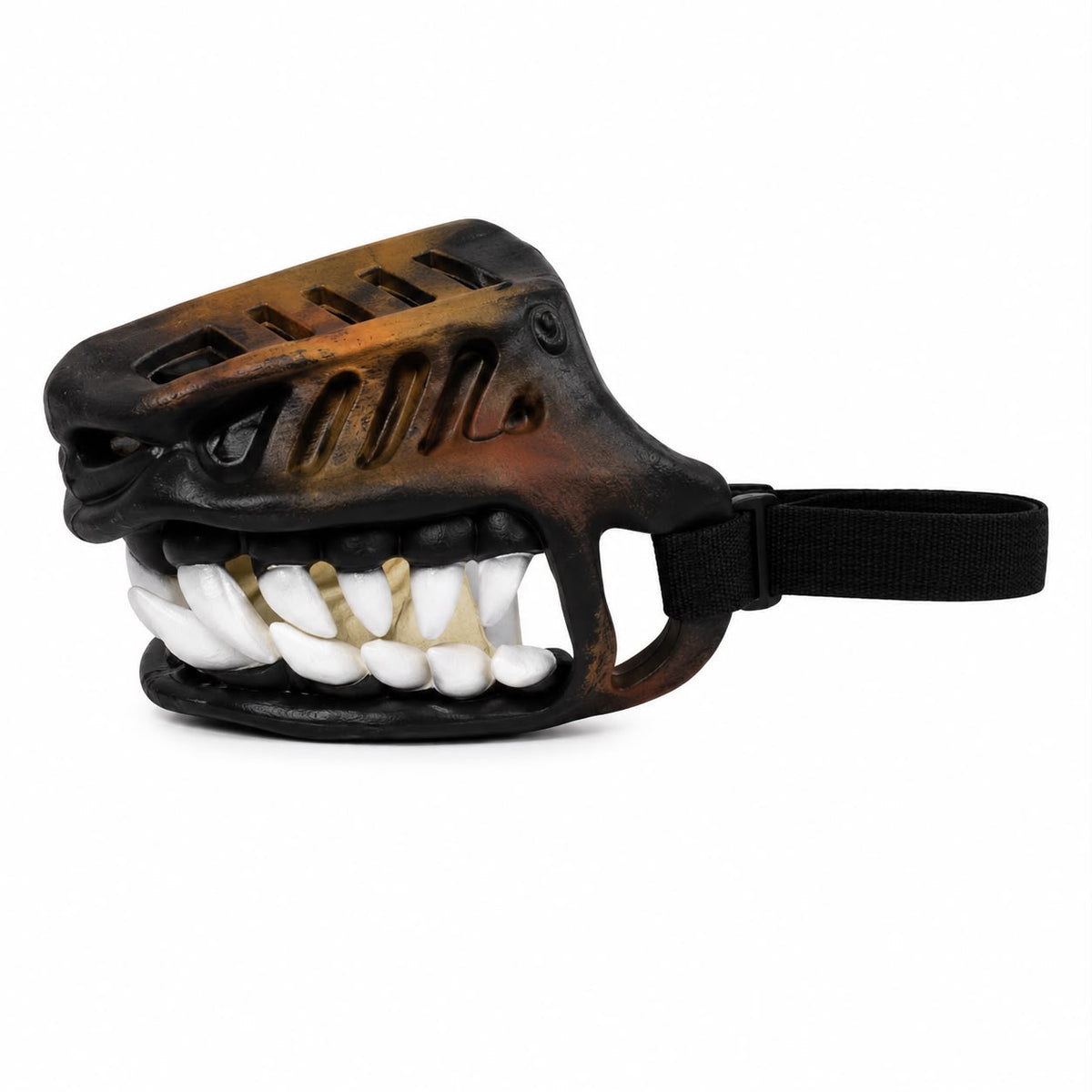 Funny Monster Teeth Dog Muzzle with Adjustable Strap – Black & Brown