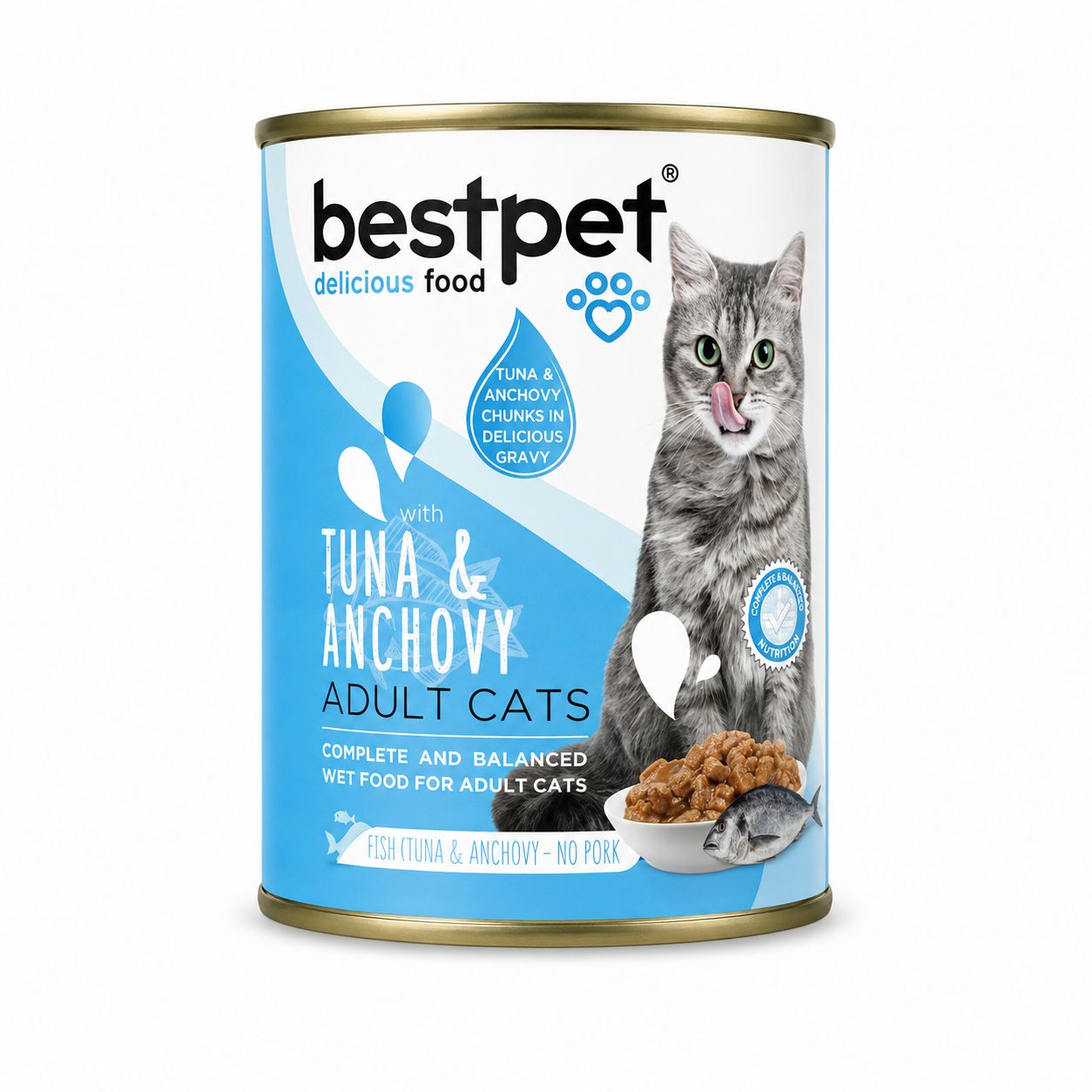 BestPet Tuna & Anchovy Chunks in Gravy for Adult Cats 400g