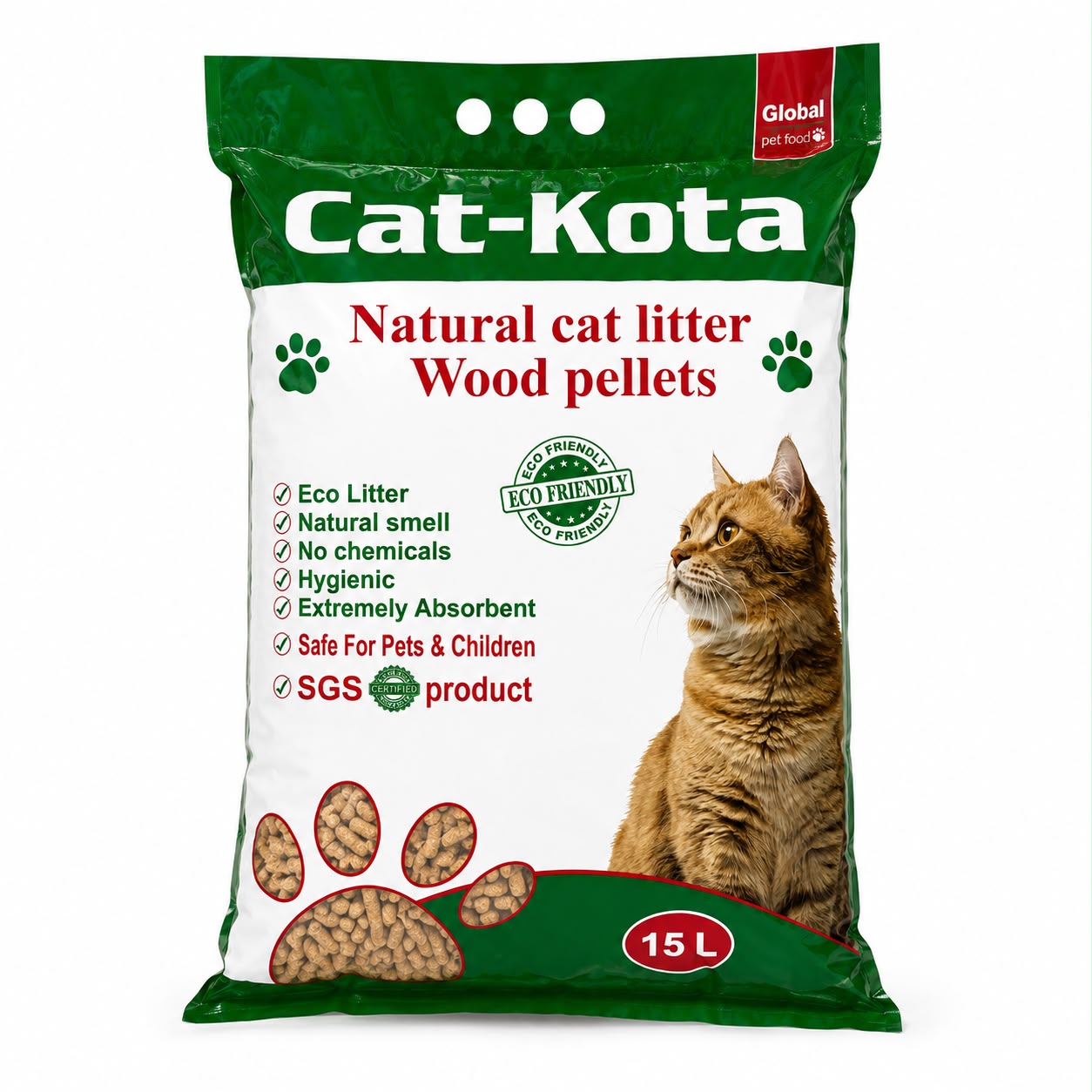 Cat-Kota Natural Cat Litter Wood Pellets – Eco Friendly – 15L