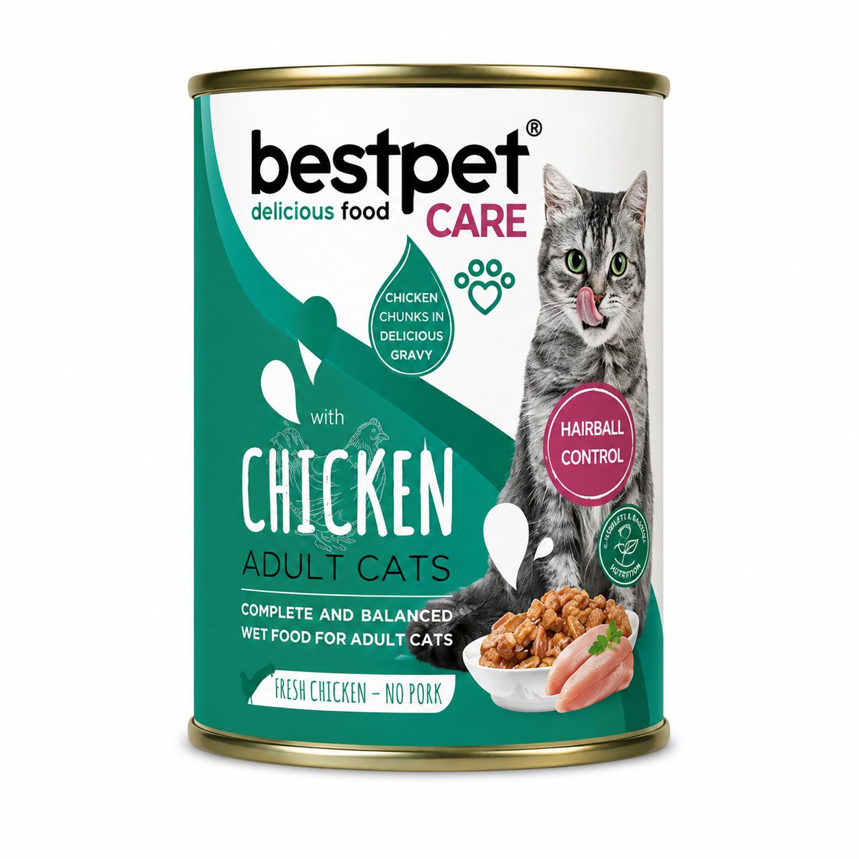 BestPet Hairball Chicken Chunks in Gravy for Adult Cats 400g